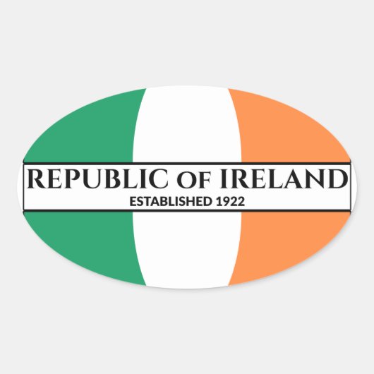 Republiek Ierland Vangstjaar 1922 Ovale Sticker (Voorkant)