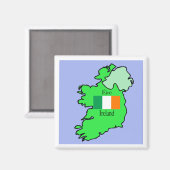 Republiek Ierland Vlag en kaart Magneet (Voorkant / Achterkant)