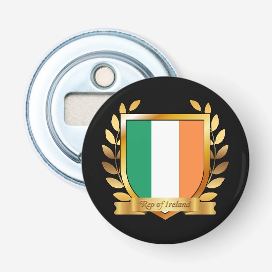 Republiek Ierland Vlag Schild Button Flesopener (Voorkant)