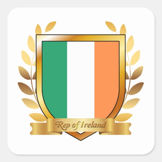 Republiek Ierland Vlag Schild Vierkante Sticker (Voorkant)