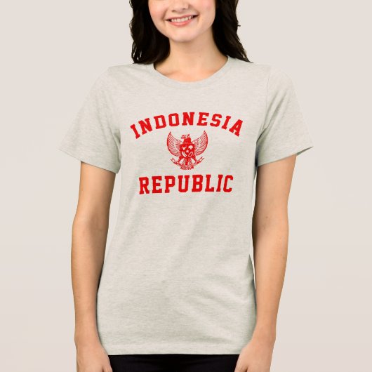 Republiek Indonesië Tri-Blend Shirt (Voorkant)