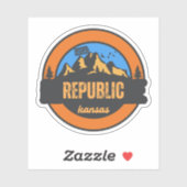 Republiek, Kansas Sticker (Vel)