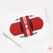 Republiek Kenia Nationale Vlag Zwart rood groen Ar Ovale Sticker (Envelop)