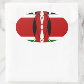 Republiek Kenia Nationale Vlag Zwart rood groen Ar Ovale Sticker (Tas)