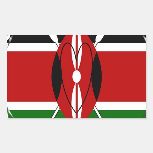 Republiek Kenia Nationale Vlag Zwart rood groen Ar Rechthoekige Sticker (Voorkant)