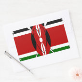 Republiek Kenia Nationale Vlag Zwart rood groen Ar Rechthoekige Sticker (Envelop)