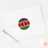 Republiek Kenia Nationale Vlag Zwart rood groen Ar Ronde Sticker (Envelop)
