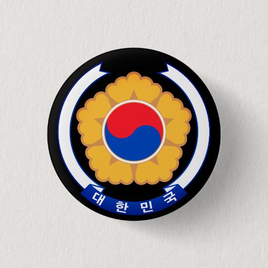 Republiek Korea Emblem Ronde Button 3,2 Cm (Voorkant)
