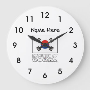 Republiek Korea en Zuid-Koreaanse vlag Uw naam Grote Klok