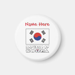 Republiek Korea Vlag Persoonlijke Ronde Magneet