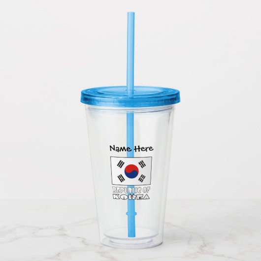 Republiek Korea Zuid-Koreaanse vlag gepersonalisee Acryl Drinkbeker (Voorkant)
