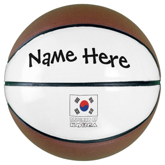Republiek Korea Zuid-Koreaanse vlag gepersonalisee Basketbal (Voorkant)