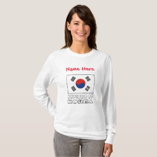 Republiek Korea Zuid-Koreaanse Vlag Rood Personali T-shirt