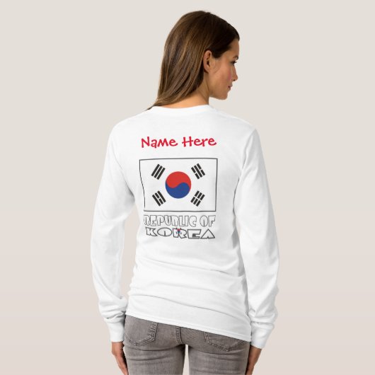 Republiek Korea Zuid-Koreaanse vlag rood personali T-shirt (Achterkant volledig)