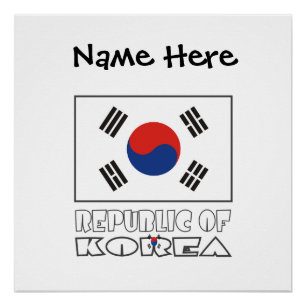 Republiek Korea Zuid-Koreaanse Vlag Zwart Persoonl Perfect Poster