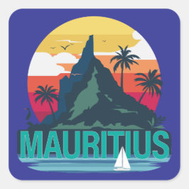 Republiek Mauritius Vierkante Sticker
