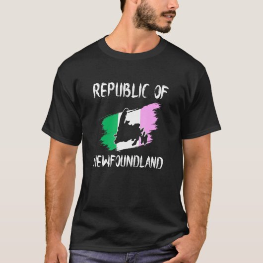 Republiek Newfoundland met vlaggeneiland T-shirt (Voorkant)