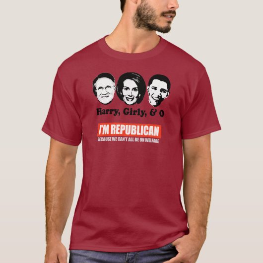 REPUBLIEK - OMDAT WE ALLEMAAL OP WELFARE T'S WILLE T-SHIRT (Voorkant)