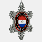 Republiek Paraguay Tin Sneeuwvlok Ornament (Links)