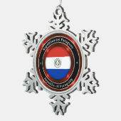 Republiek Paraguay Tin Sneeuwvlok Ornament (Rechts)