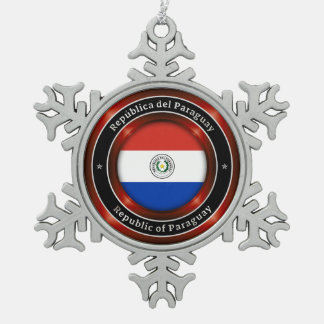 Republiek Paraguay Tin Sneeuwvlok Ornament