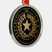 Republiek Texas Seal Metalen Ornament (Rechts)