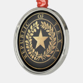 Republiek Texas Seal Metalen Ornament (Links)