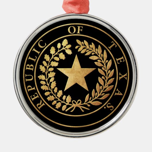 Republiek Texas Seal Metalen Ornament (Voorkant)