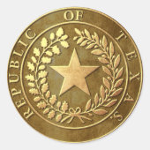 Republiek Texas Seal Ronde Sticker (Voorkant)