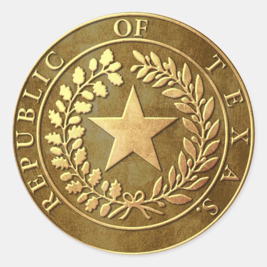 Republiek Texas Seal Ronde Sticker (Voorkant)
