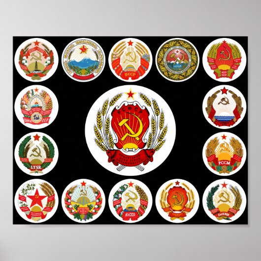 Republieken van de Sovjet-Unie - achtergrond van v Poster (Voorkant)