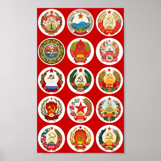Republieken van de Sovjet-Unie - achtergrond van v Poster (Voorkant)