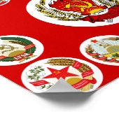 Republieken van de Sovjet-Unie - achtergrond van v Poster (Hoek)