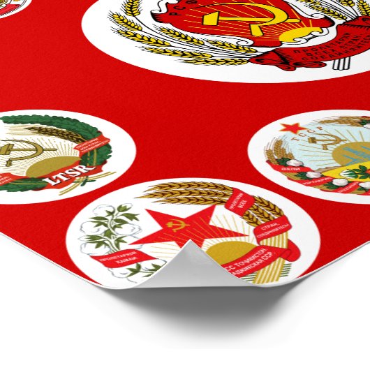 Republieken van de Sovjet-Unie - achtergrond van v Poster (Hoek)