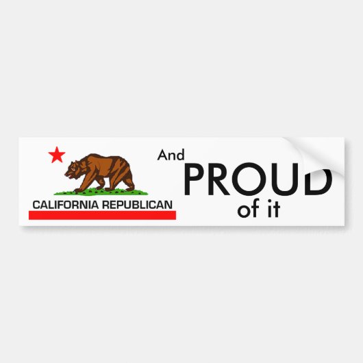 Republikein Californië Bumpersticker (Voorkant)