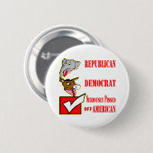 Republikein, democraat, ernstig kwaad op Amerika Ronde Button 5,7 Cm (Voorkant /achterkant)