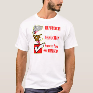 Republikein, democraat, ernstig kwaad op Amerika T-shirt