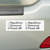 Republikein, democraat: Nee. Gewoon kwaad! Bumpersticker (Op auto)