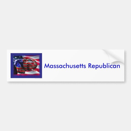 republikein, Massachusetts Republikein Bumpersticker (Voorkant)