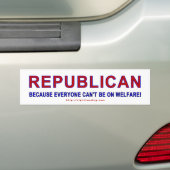 Republikein omdat... bumpersticker (Op auto)