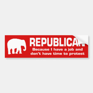 Republikein - Omdat ik een baan heb Bumpersticker