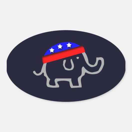 Republikein Ovale Sticker (Voorkant)