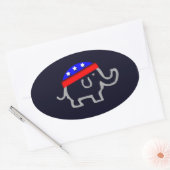 Republikein Ovale Sticker (Envelop)