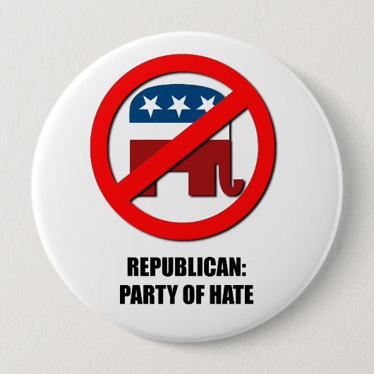 Republikein - Partij van de Hate Ronde Button 4,0 Cm (Voorkant)