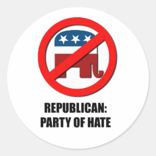 Republikein - Partij van de Hate Ronde Sticker
