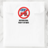 Republikein - Partij van de Hate Ronde Sticker (Tas)
