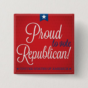 Republikein Vierkante Button 5,1 Cm