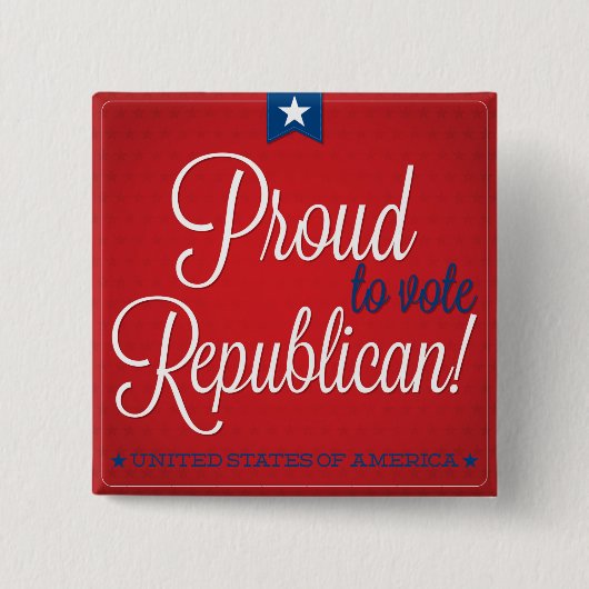 Republikein Vierkante Button 5,1 Cm (Voorkant)