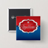 Republikein Vierkante Button 5,1 Cm (Voorkant /achterkant)
