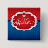 Republikein Vierkante Button 5,1 Cm (Voorkant)